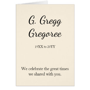 Cartão conservador e liso do serviço fúnebre