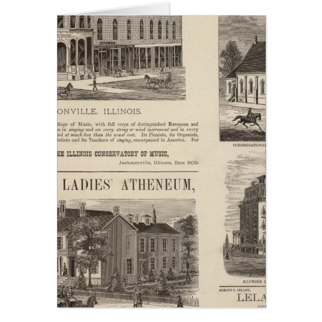 Cartão Conservatório de Música, escola, igreja (Frente)