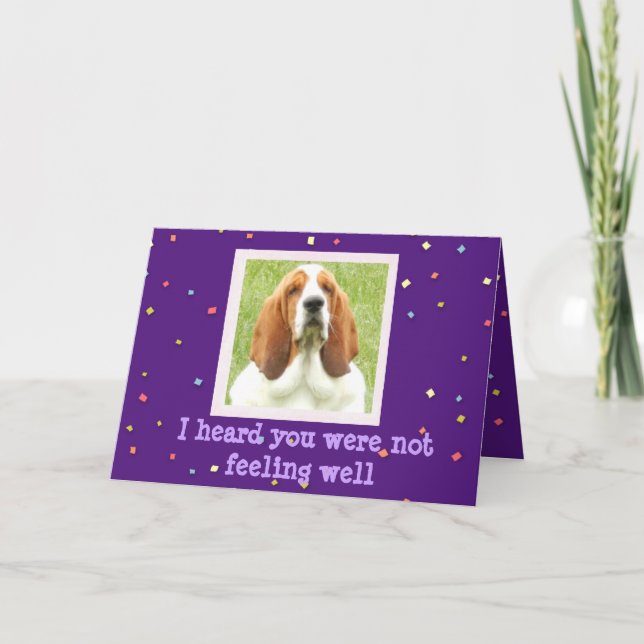 Cartão Consiga uma boa placa com o basset Hound e Cupcake (Frente)