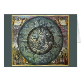 Cartão Constelação do Norte Vintage Astronomia Celestial