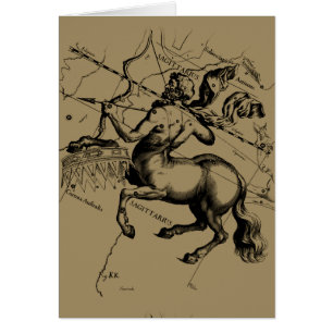 Cartão Constelação Sagittarius Hevelius 1690