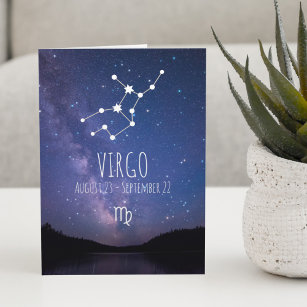 Cartão Constelação Virgo Zodiac   Astrologia Aniversário