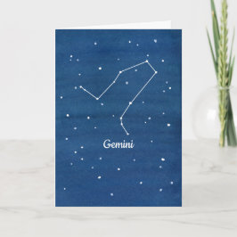 Cartão Constelle Gemini - Símbolo de Astrologia Feliz Ani
