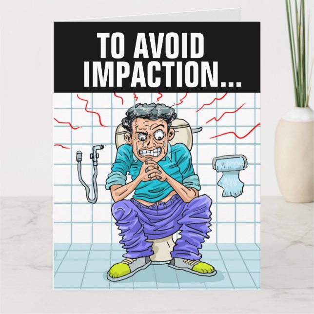 CARTÃO  CONSTIPATION FUNNY OVER THE  HILL BIRTHDAY CARD (Frente)