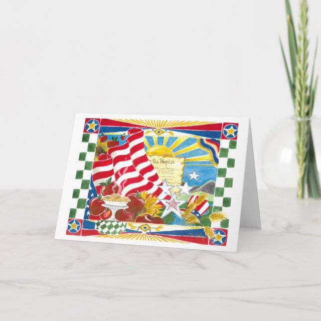 Cartão Constituição de cumprimento americana patriótica (Frente)