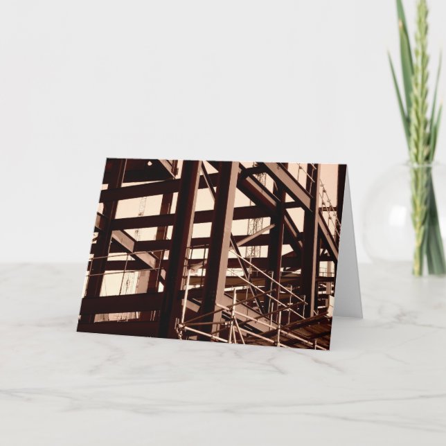 Cartão Construção de moldura de aço (Frente)