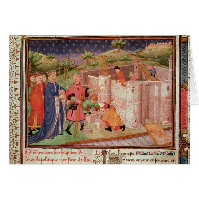 Cartão Construção de um castelo (Frente Horizontal)