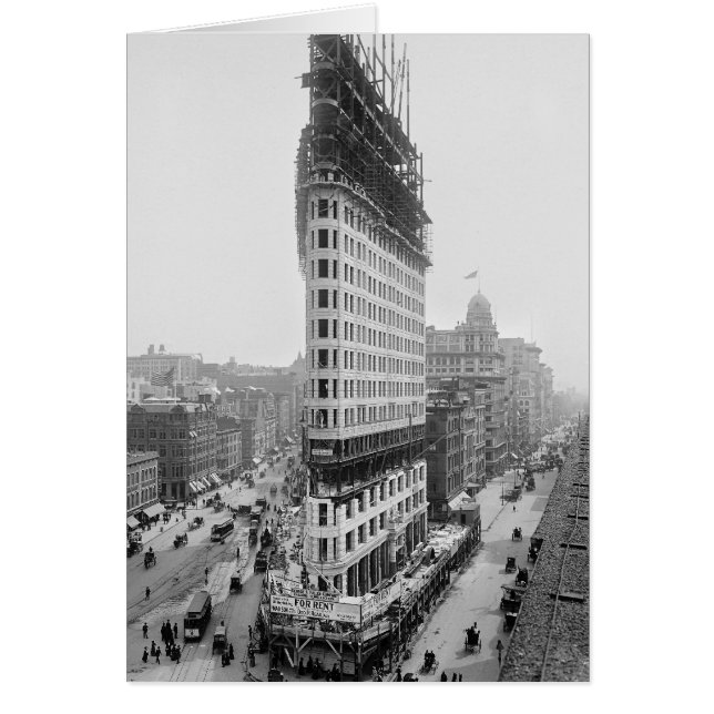 Cartão Construção do Edifício Flatiron, 1902 (Frente)
