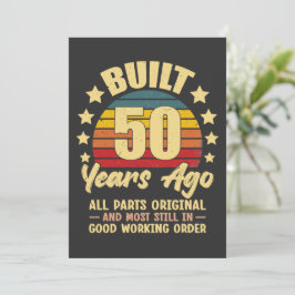 Cartão Construído há 50 anos Todas as Peças Originais 50º