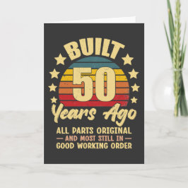Cartão Construído há 50 anos todas as peças originais 50º