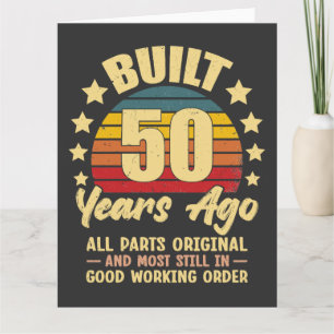 Cartão Construído há 50 anos Todas as Peças Originais 50º