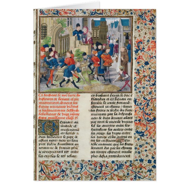 Cartão Construindo as fundações do monastério (Frente)