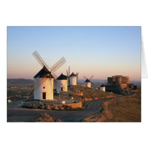 Cartão Consuegra, La Mancha, Espanha, moinhos de vento