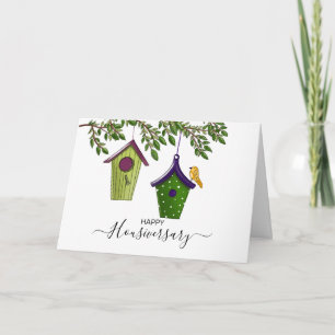 Cartão Consulta de aniversário de casa feliz