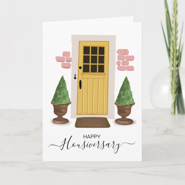 Cartão Consulta de aniversário de casa feliz (Frente)