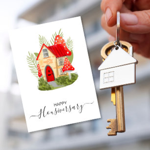 Cartão Consulta de aniversário de casa feliz