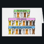 Cartão Contabilizando Gatos de Cartoon Ninja<br><div class="desc">Um cartão personalizado para um cliente que faz seus exames de contabilidade.</div>