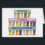 Cartão Contabilizando Gatos de Cartoon Ninja<br><div class="desc">Um cartão personalizado para um cliente que faz seus exames de contabilidade.</div>