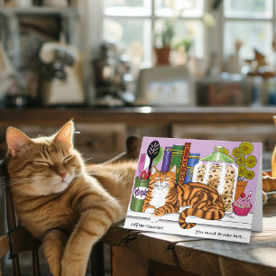 Cartão Contador de Cozinha Tabby Laranja Superior
