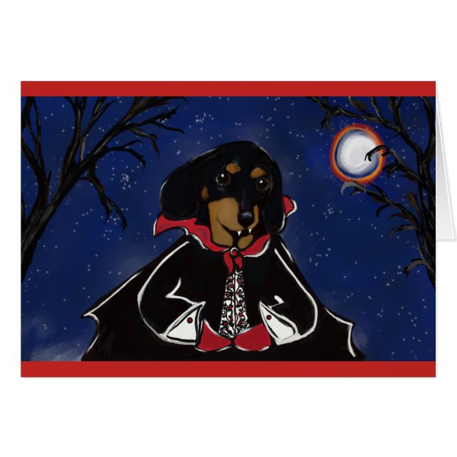 Cartão Contagem Dachshund (Frente Horizontal)