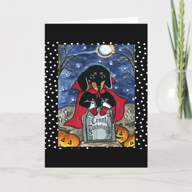 Cartão Contagem de Halloween Dachshund (Frente)