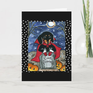 Cartão Contagem de Halloween Dachshund