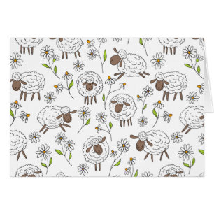 Cartão Contagem de ovelhas em branco