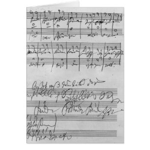 Cartão Contagem musical escrita à mão