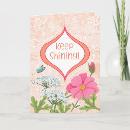 Cartão Continue Brilhando! Jardim Floral de Pêssego de En