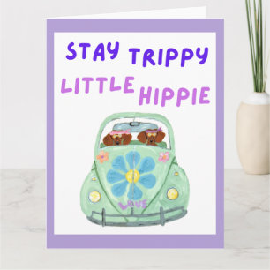 Cartão Continue Tripando, Pequenos Dachshunds Hippies no