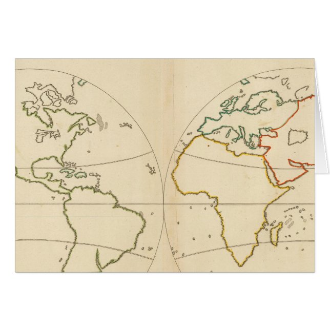 Cartão Contorno do Mapa Mundial (Frente Horizontal)