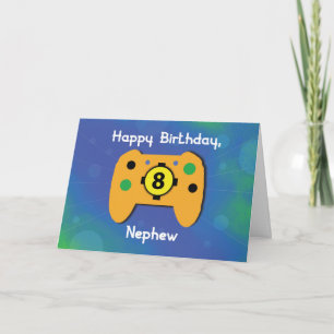 Cartão Controlador Aniversário Gamer de 8 Anos
