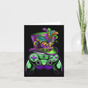 Cartão Controlador de Jogo Mardi Gras Gamers Crianças Gar