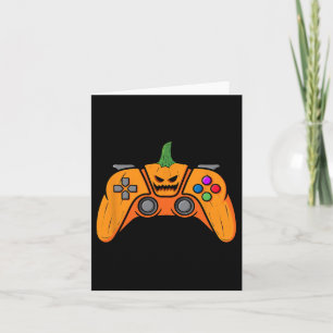 Cartão Controle de Video Game de Halloween Com Rosto de A