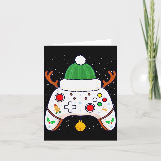 Cartão Controle de Video Game Gamepad de Natal  (Frente)
