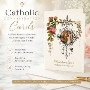 Cartão Convalidação Católica  Casamento Unido na Graça