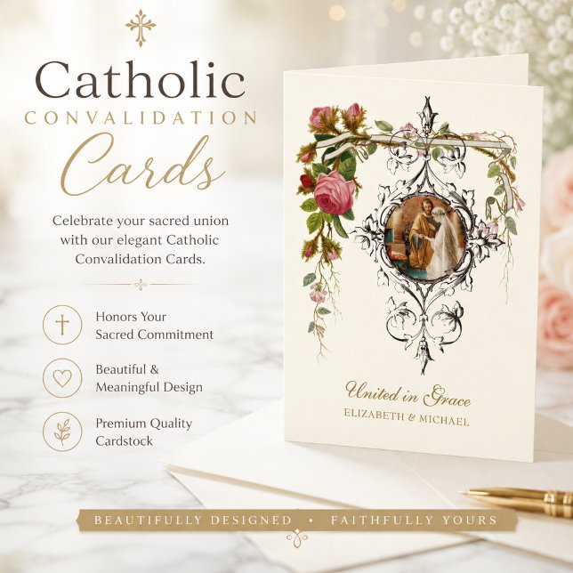 Cartão Convalidação Católica  Casamento Unido na Graça (Criador carregado)