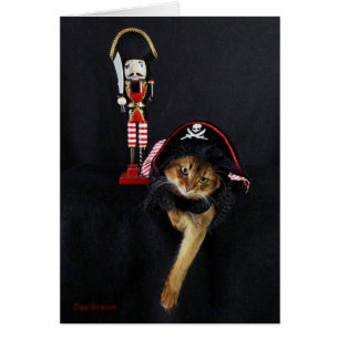 Cartão Conversa como um gato somaliano do dia do pirata