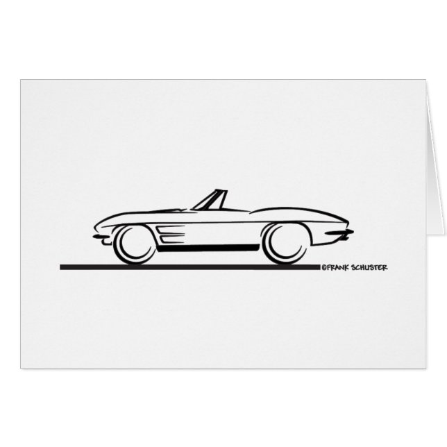 Cartão Conversível Corvette 1963 (Frente Horizontal)