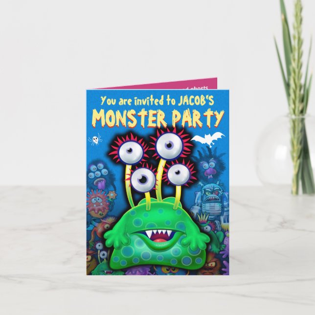 Cartão Convidado do Monstro do Halloween - Bogwump! (Frente)