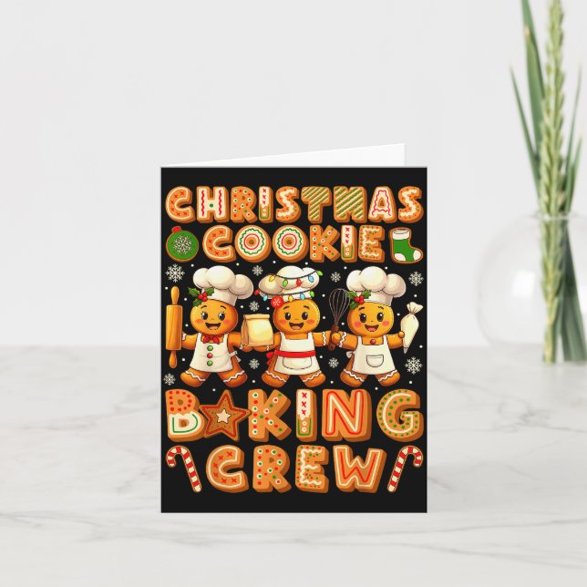 Cartão Cookie Baking Crew Christmas Gingerbread Lovers Wo (Frente)