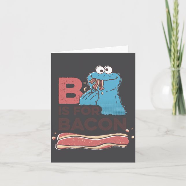 Cartão Cookie Monster B Is For Bacon  (Frente)