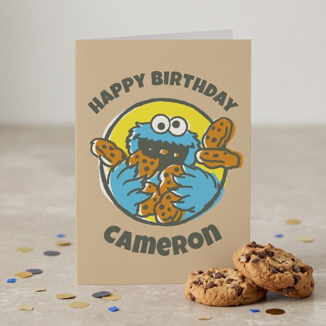 Cartão Cookie Monster Retrô (Criador carregado)