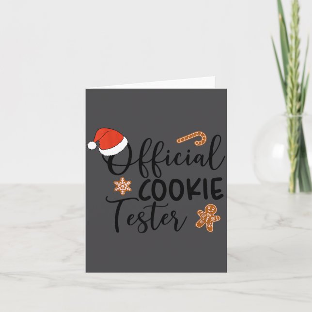 Cartão Cookie Tester &amp; Cookie Baker Funny Christmas C (Frente)