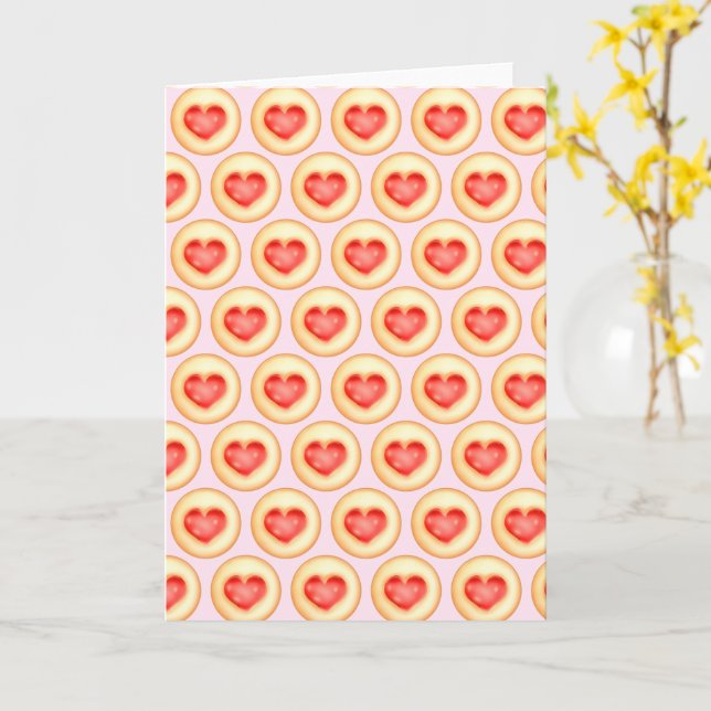 Cartão Cookies Clássicos do Coração de Morango (Flor Amarela)