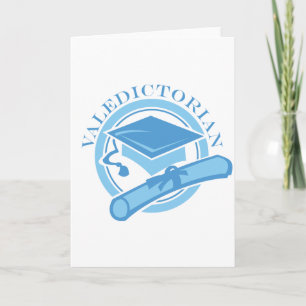 Cartão Cool Blue Valedictorian Graduation Gift