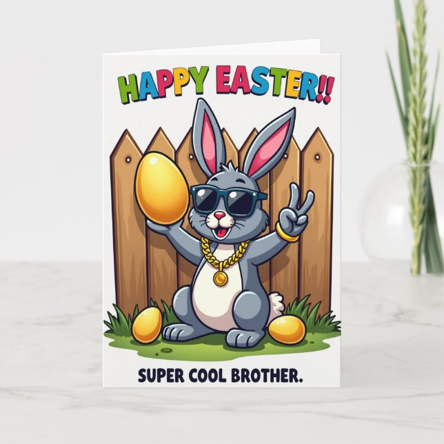 Cartão Cool Bunny Holiday Card (Frente)