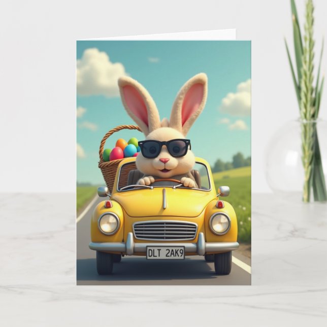 Cartão Cool Bunny Spring Ride Card (Frente)