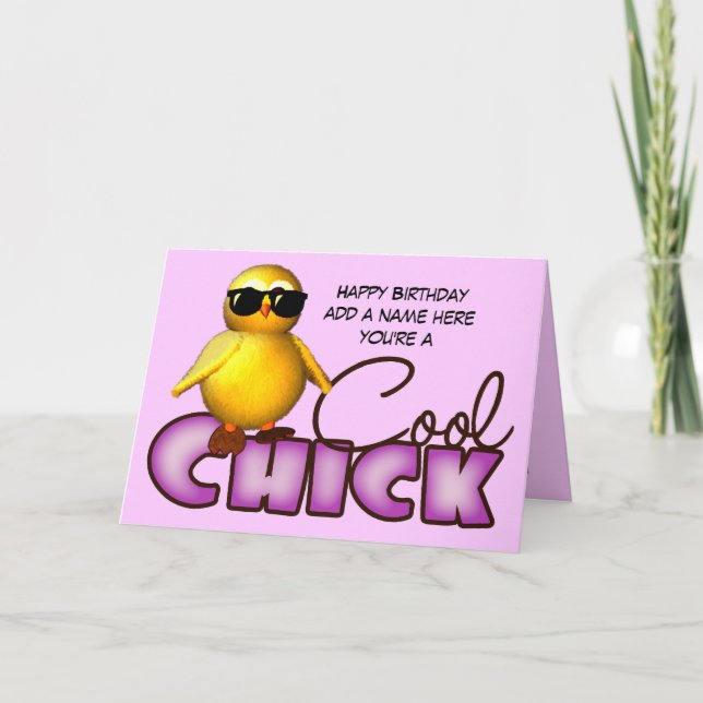 Cartão Cool Chick Personalized Greetings Cards (Frente)