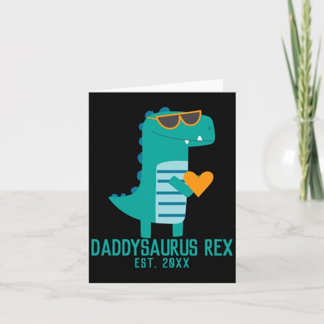 Cartão Cool Dino Daddysaurus Rex New Dad Fathers Day  (Frente)